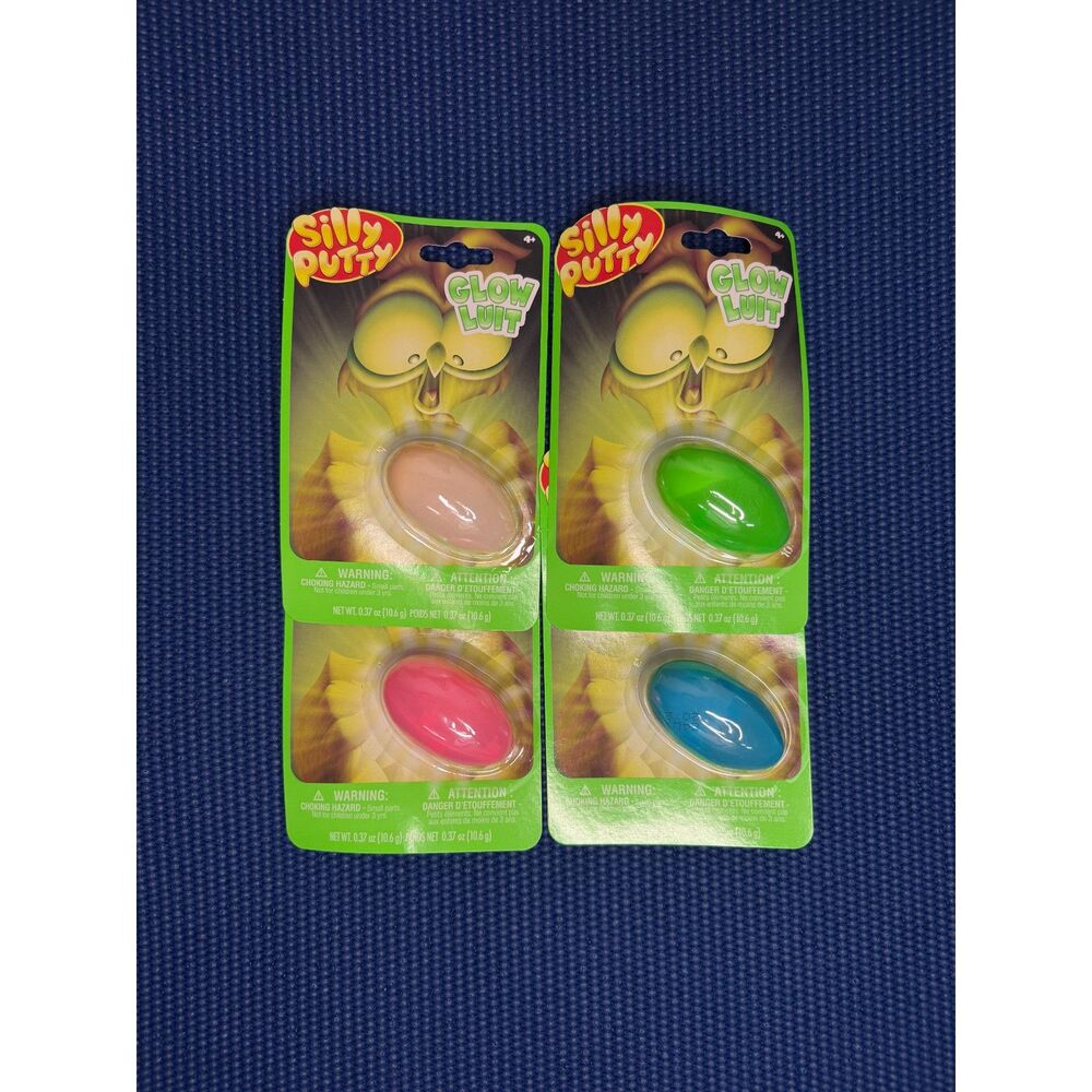 Crayola Silly Putty Glow in the Dark Set of 4 - One of Each Color New